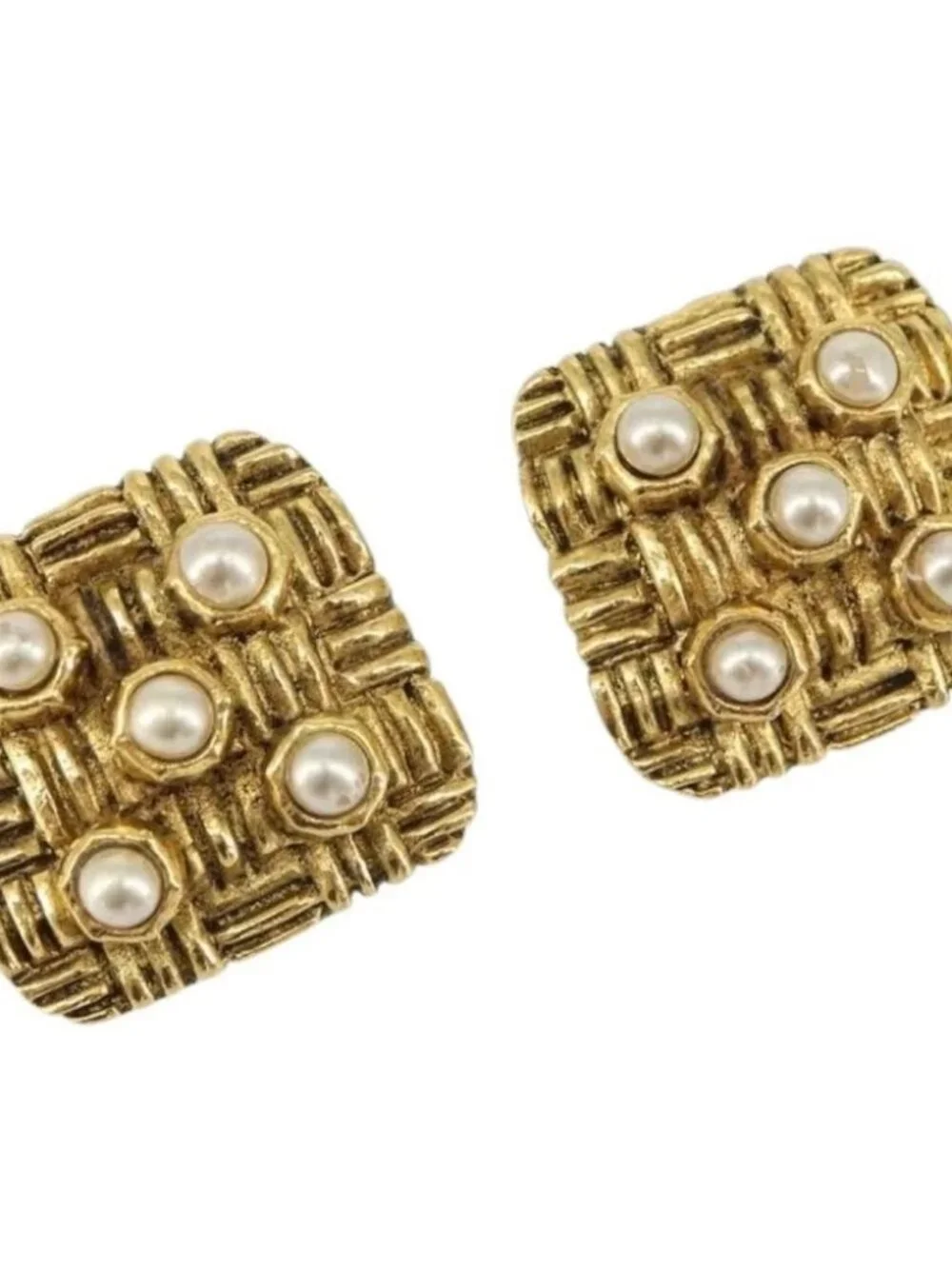 CHANEL Earring metal Gold CC Auth ka1109 - Picture 1 of 11